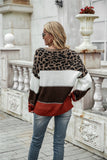 Winter Clothes Personality Sweater Women Color Block Crew Neck plus Size Pullover Loose Knit Sweater Thick