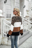 Winter Clothes Personality Sweater Women Color Block Crew Neck plus Size Pullover Loose Knit Sweater Thick