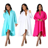 Plus Size Women Clothes Dress Shirt Casual Summer Women Long-Sleeved White Shirt Women Sister Slightly