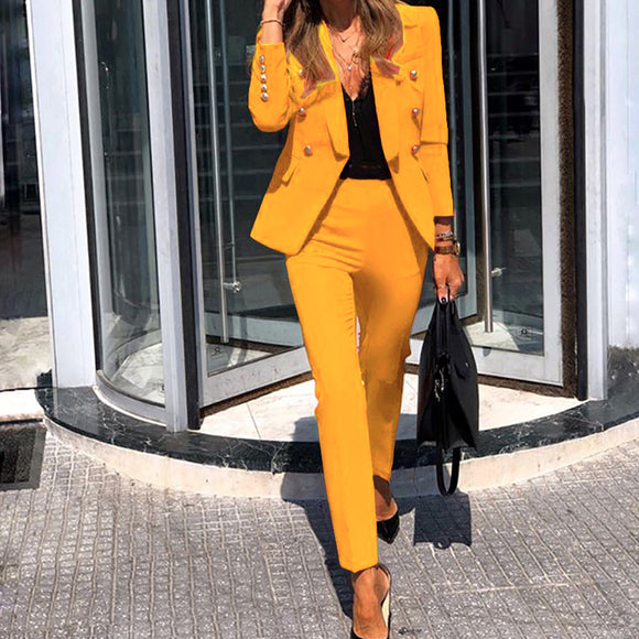 Spring Women Wear Solid Color Two Piece Set Casual Set