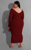 Plus Size Woman  Women  Dress V-neck Sunken Stripe Maxi Dress