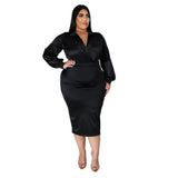 Plus Size Solid Color Fashion Casual Women Collared Lady Casual Suit Nightclub Outfit
