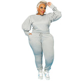 Plus Size Knitted Sweater Fall Winter Casual Two-Piece Suit  Women Suit