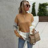 Winter Patchwork Personality Office Sweater Pullover Sweater Women