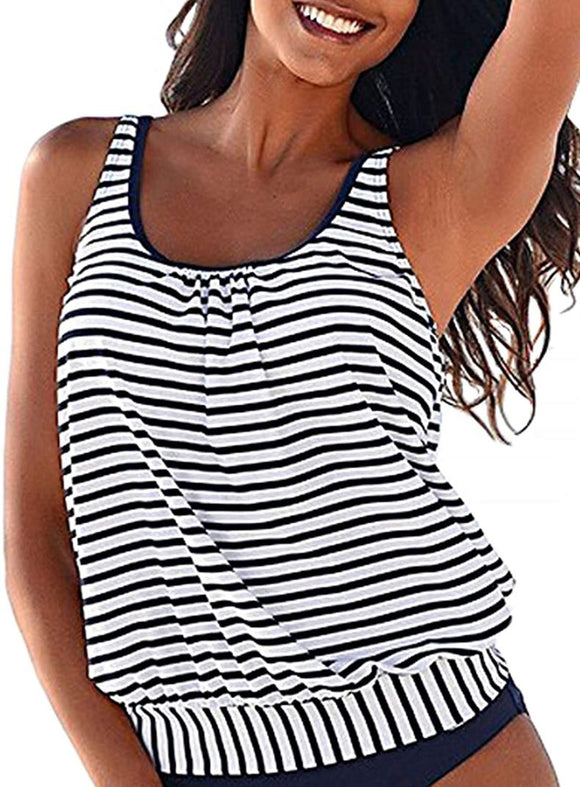 Swimsuit Tops for Women Tummy Control Swim Tops Plus Size Bathing Suit Top