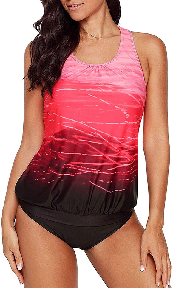Women Split-Body Swimsuit Plus Size Swimwear Women Two-piece Belly in Bathing Suit tankini