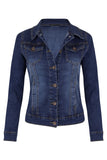 Autumn Winter Short Slim-Fitting Biker Stretch Denim Jacket Jacket Denim Jacket