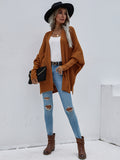 Autumn Winter round Neck Women Clothing Autumn Winter Knitting Cardigan Office Loose Solid Color Sweater Women