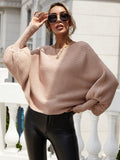 Autumn Winter New Fashion New Loose off Shoulder Plus Size Solid Color Sweater Office Sweater for Women