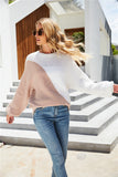 Autumn Winter Autumn Winter Women Stitching Personality Plus Size Women Batwing Knitted Women Sweater
