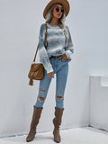 Autumn Winter Pullover Striped Bai Yuan Collar Knitwear Loose Plus Size Rainbow Sweater for Women