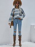 Autumn Winter Pullover Striped Bai Yuan Collar Knitwear Loose Plus Size Rainbow Sweater for Women
