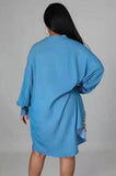 Plus Size Long Sleeve Shirt for Women New Autumn Denim Shirt Blue Early Autumn Baggy Coat Shirt Dress Women Clothing