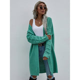 Autumn Long Cardigan Solid Color Women Knitted Women Clothing Fashion Sweater Women