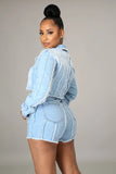 Autumn Slim-Fit Short Coat Black Short Frayed Irregular Asymmetric Denim Coat