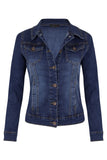 Autumn Winter Short Slim-Fitting Biker Stretch Denim Jacket Jacket Denim Jacket