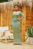 Basic Sweet long sleeve maxi dress