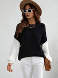 Autumn Winter round Neck Sweater Long Sleeve Striped Loose Plus Size Sweater for Women