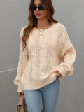 Autumn Winter Sweaters Twisted String Solid Color Loose-Fitting Plus Size round Neck Knitted Sweater for Women