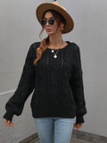 Autumn Winter Sweaters Twisted String Solid Color Loose-Fitting Plus Size round Neck Knitted Sweater for Women