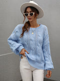 Autumn Winter Sweaters Twisted String Solid Color Loose-Fitting Plus Size round Neck Knitted Sweater for Women