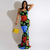 Summer Floral Print Tight Plus Size Dress Plus Size
