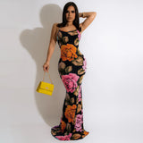 Summer Floral Print Tight Plus Size Dress Plus Size