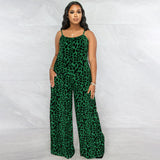 Plus Size New Jumpsuit Summer Leopard Print Sling Casual  Jumpsuit