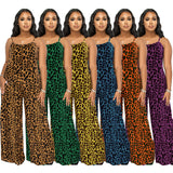 Plus Size New Jumpsuit Summer Leopard Print Sling Casual  Jumpsuit