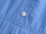 Summer Cotton Solid Color Loose-Fitting Women Shirt Front Rear Collared Poplin Long Sleeve Shirt for Women