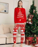Kid’s Long Sleeves Holiday Christmas Tree Polar Isle Holiday Fitted Two Piece Pajamas