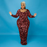 Plus Size Tight Sexy Leopard Print  Women Dress