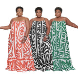 Plus Size Sundress Summer Loose Spaghetti-Strap Floral Print   Woman Women Maxi Dress