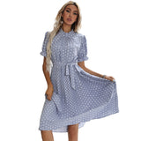 Medium Sleeve Round Neck Hollow Dress
