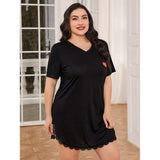Plus Size Pajamas Women Spring Summer Short Sleeves Nightdress Women Loose Home Wear