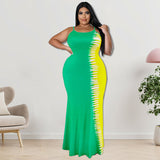 Plus Size Clothing Contrast Color Strap Dress