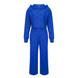 Sweater Suit Women Autumn Winter Casual Long Sleeve Hooded Sweater Wide Leg Pants Two Piece Suit