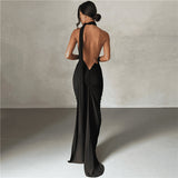 Summer Women  Clothing Sexy Backless Halter Sheath Slim Fit Evening Dress Dress for Women
