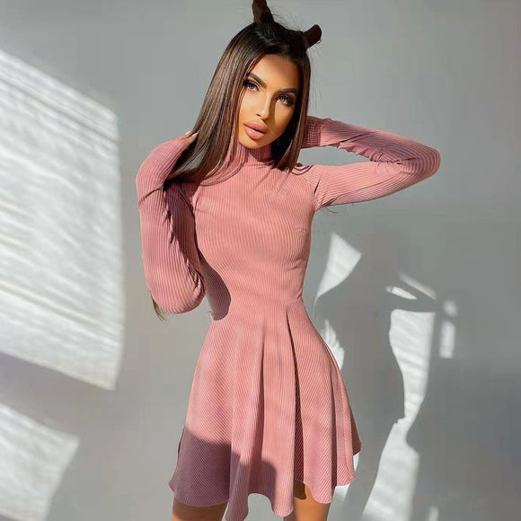 Long sleeved knitted dress