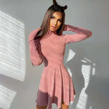 Long sleeved knitted dress