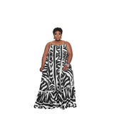 Plus Size Sundress Summer Loose Spaghetti-Strap Floral Print   Woman Women Maxi Dress