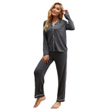 Pajamas Women Long-Sleeved Cardigan Trousers