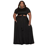 Plus Size Spring Summer Suit Women Recommended Loose Big Hem Skirt Two Piece Set