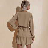 Round Neck Slim Long Sleeve Dress