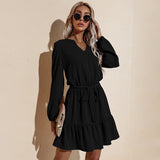 Round Neck Slim Long Sleeve Dress