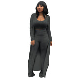 Plus Size Women Clothing   High Elastic Sunken Stripe Three-Piece Suit Tight Sexy Nightclub Women Clothing