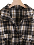 Plus Size Autumn Winter Slim Office Elegant Cotton Woolen Mini Wool Retro Mid-Length Coat