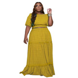 Plus Size Spring Women Wear Suit Two Piece Skirt