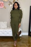 Plus Size Autumn Winter Women Pleating Set Two Piece Set Women