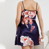 Plus Sized Slip Nightdress Cartoon Printed Pajamas Simple Homewear Pajamas Women